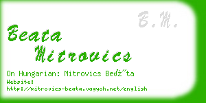 beata mitrovics business card